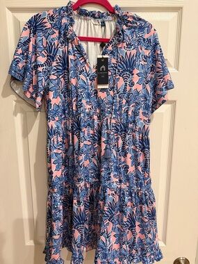 Cabana Life Short Sleeve Tiered Ruffle Dress